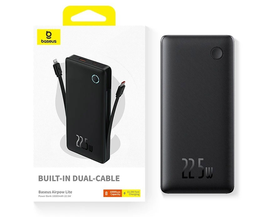 پاوربانک بیسوس Airpow Lite 10000mAh 22.5W مدل PPAP2-10A همراه با بسته‌بندیش